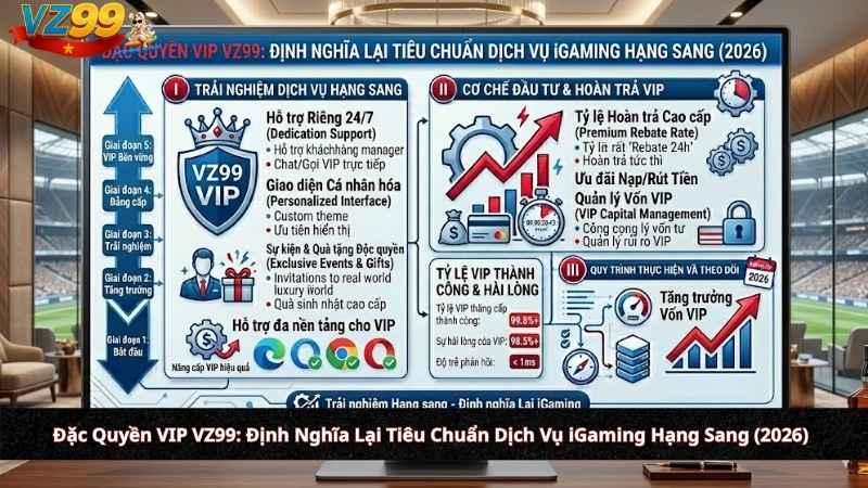 Đặc Quyền VIP VZ99: Định Nghĩa Lại Tiêu Chuẩn Dịch Vụ iGaming Hạng Sang (2026) Đặc Quyền VIP VZ99: Định Nghĩa Lại Tiêu Chuẩn Dịch Vụ iGaming Hạng Sang (2026)